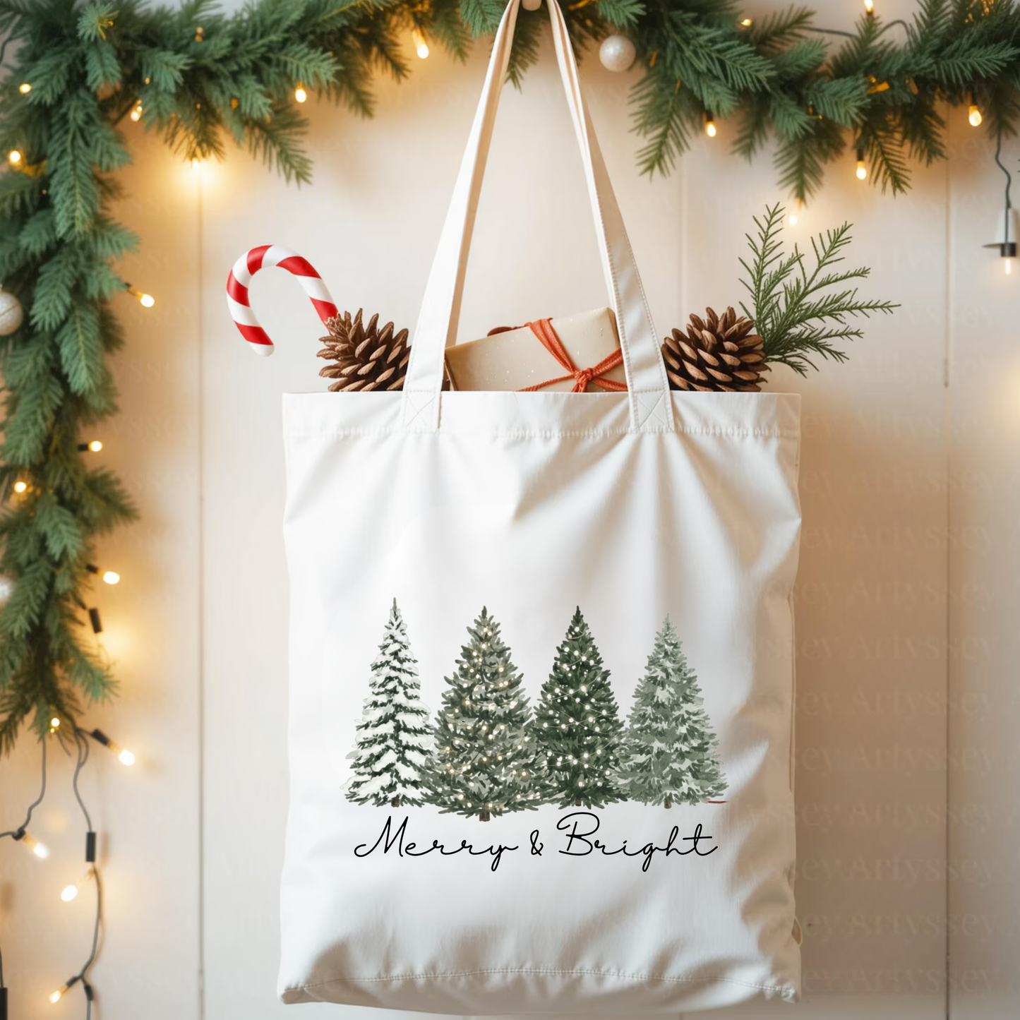 Merry and bright-tote bag