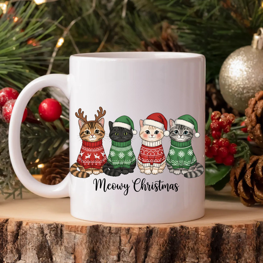 Meowy Christmas mug